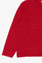 Vintage Red Tiara Snowmen Ugly Christmas Cardigan (2000s)