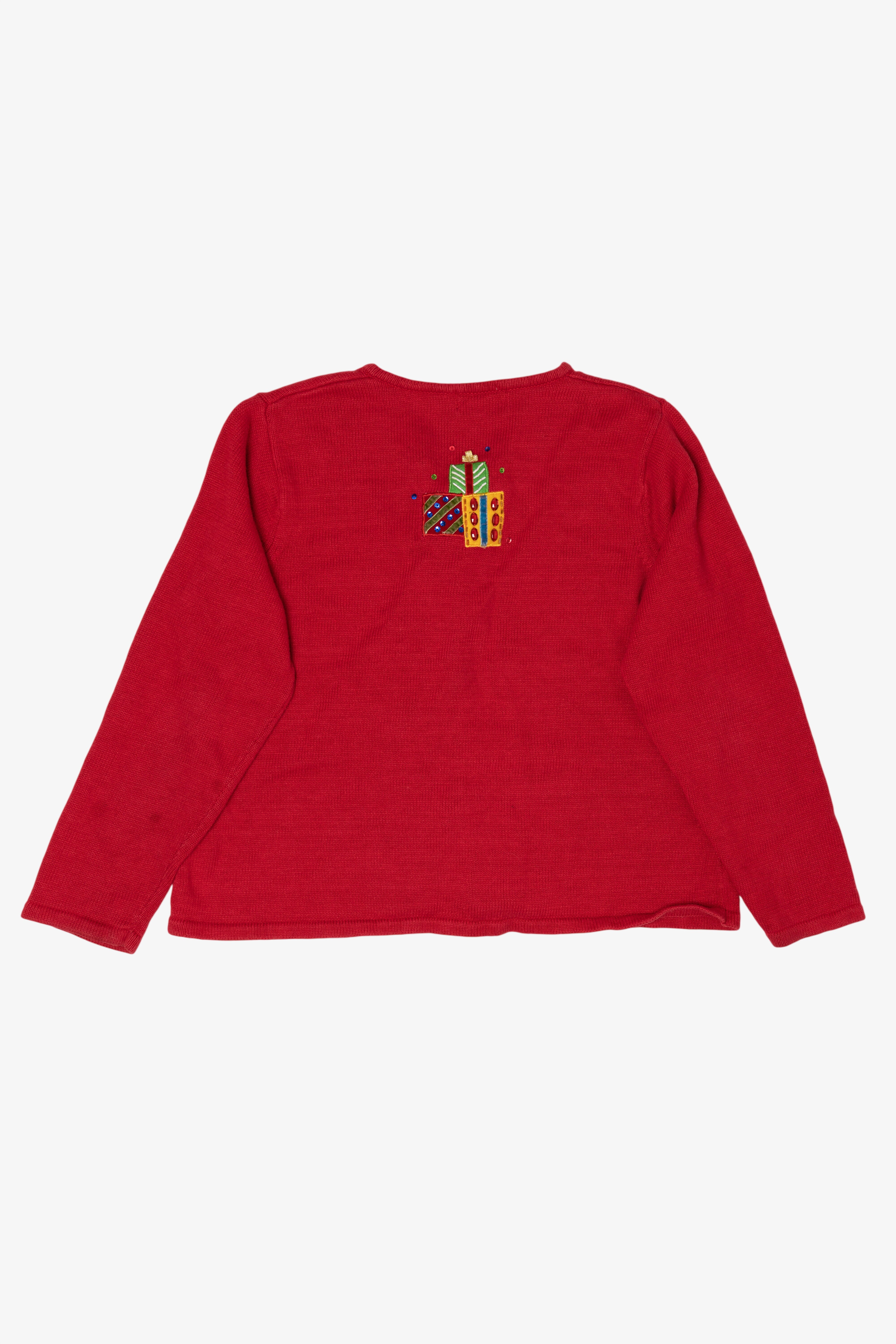 Vintage Red Tiara Snowmen Ugly Christmas Cardigan (2000s)