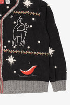 Black Holiday Lodge Ugly Christmas Cardigan (2010s)