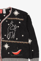 Black Holiday Lodge Ugly Christmas Cardigan (2010s)