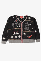 Black Holiday Lodge Ugly Christmas Cardigan (2010s)