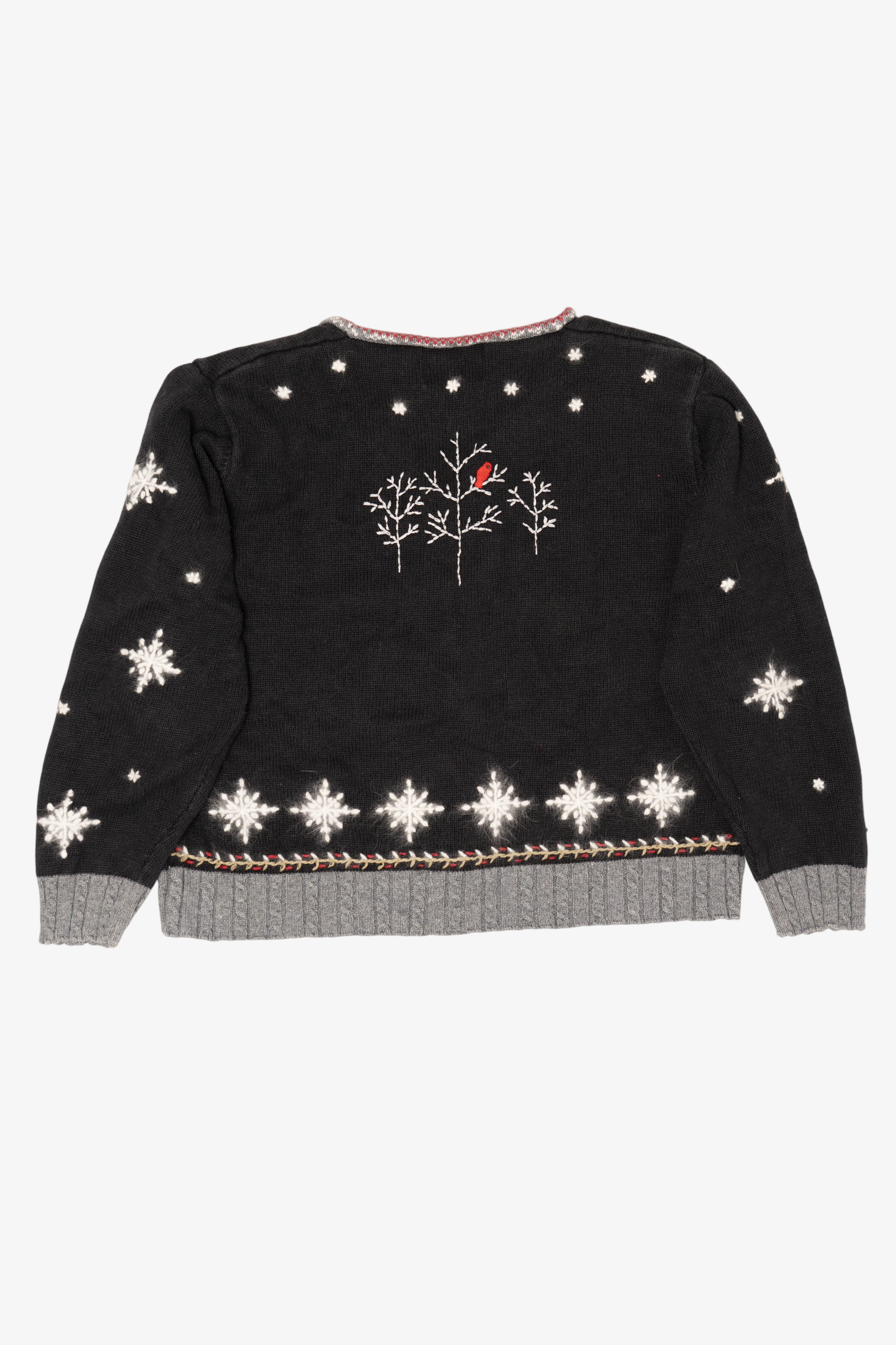 Black Holiday Lodge Ugly Christmas Cardigan (2010s)