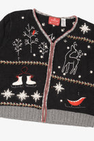 Black Holiday Lodge Ugly Christmas Cardigan (2010s)