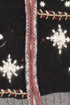 Black Holiday Lodge Ugly Christmas Cardigan (2010s)