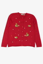 Vintage Red Lightweight Croft & Barrow Presents Ugly Christmas Cardigan (2000s)