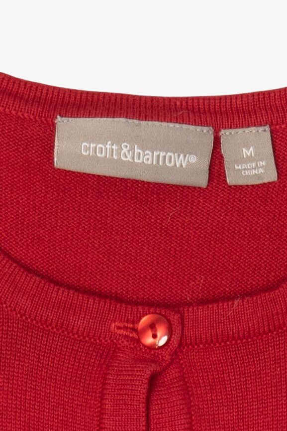 Vintage Red Lightweight Croft & Barrow Presents Ugly Christmas Cardigan (2000s)