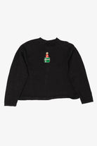 Vintage Black Tiara Santa And Presents Ugly Christmas Cardigan (2000s)