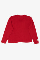 Vintage Red Victoria Jones Reindeer Ugly Christmas Cardigan (1990s)