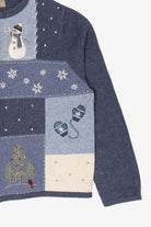 Vintage Blue Croft & Barrow Snowmen Ugly Christmas Cardigan (2000s)