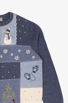 Vintage Blue Croft & Barrow Snowmen Ugly Christmas Cardigan (2000s)