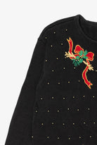 Vintage Black VJ Women Bows Ugly Christmas Pullover (1990s)