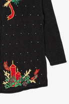 Vintage Black VJ Women Bows Ugly Christmas Pullover (1990s)