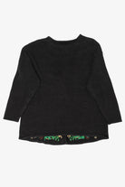 Vintage Black VJ Women Bows Ugly Christmas Pullover (1990s)