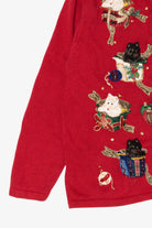 Vintage Red Tiara Dogs Ugly Christmas Cardigan (2000s)