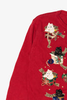 Vintage Red Tiara Dogs Ugly Christmas Cardigan (2000s)
