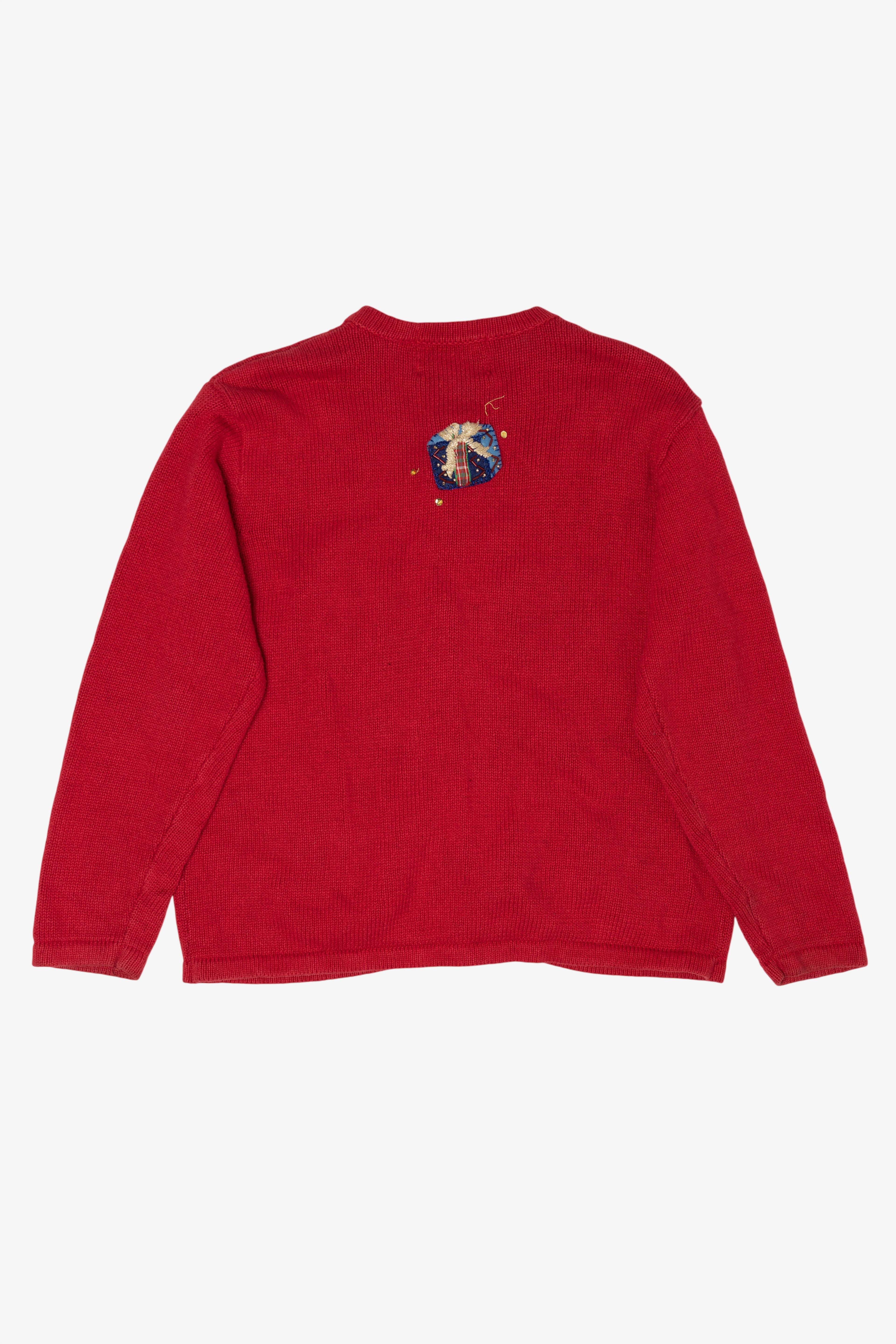 Vintage Red Tiara Dogs Ugly Christmas Cardigan (2000s)
