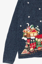 Vintage Navy Blue Heirloom Collectibles Presents Christmas Cardigan (2000s)