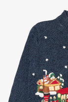 Vintage Navy Blue Heirloom Collectibles Presents Christmas Cardigan (2000s)