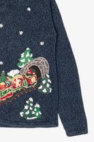 Vintage Navy Blue Heirloom Collectibles Presents Christmas Cardigan (2000s)