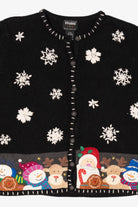 Vintage Black Designers Originals Studio Santa Christmas Cardigan (2000s)