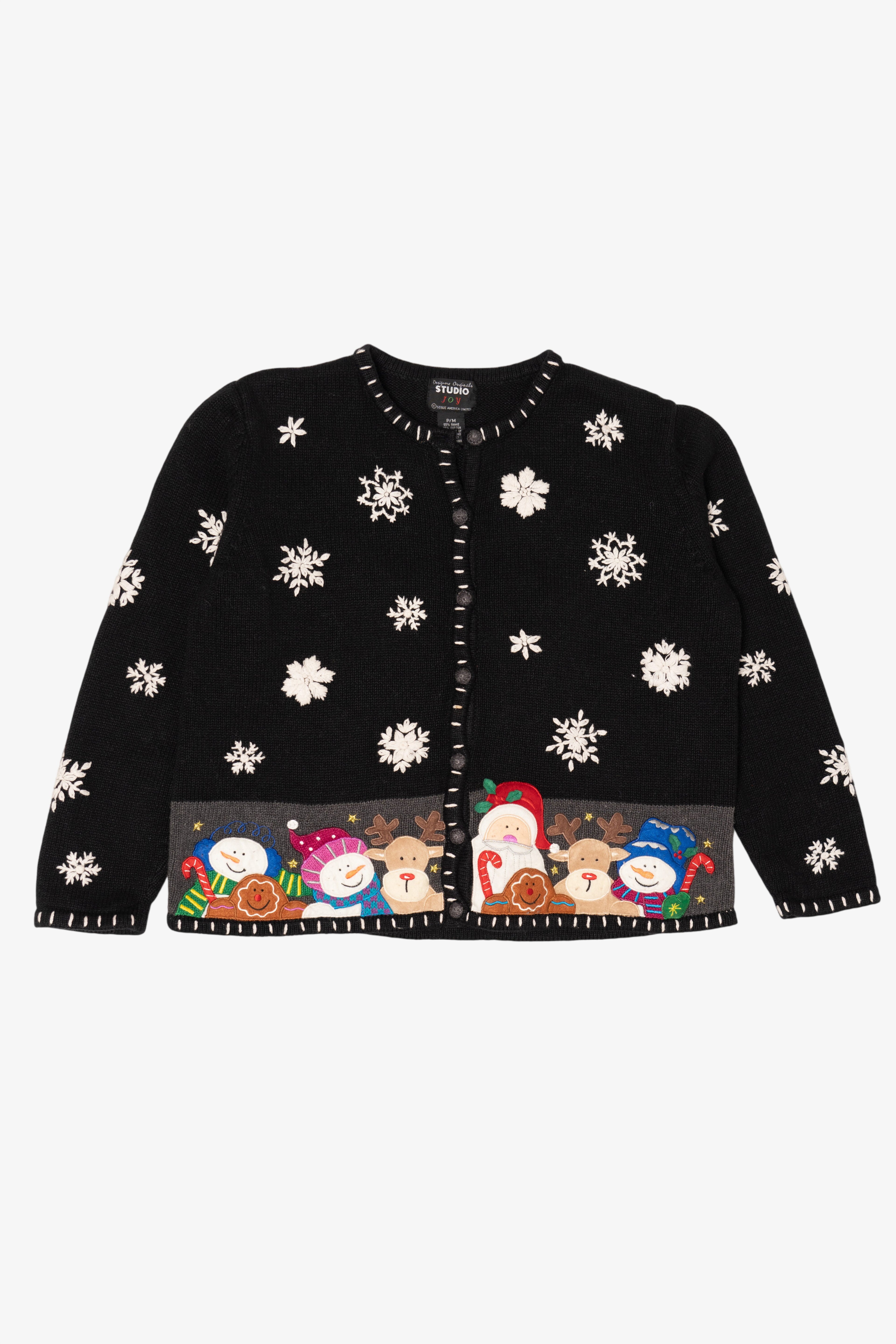 Vintage Black Designers Originals Studio Santa Christmas Cardigan (2000s)