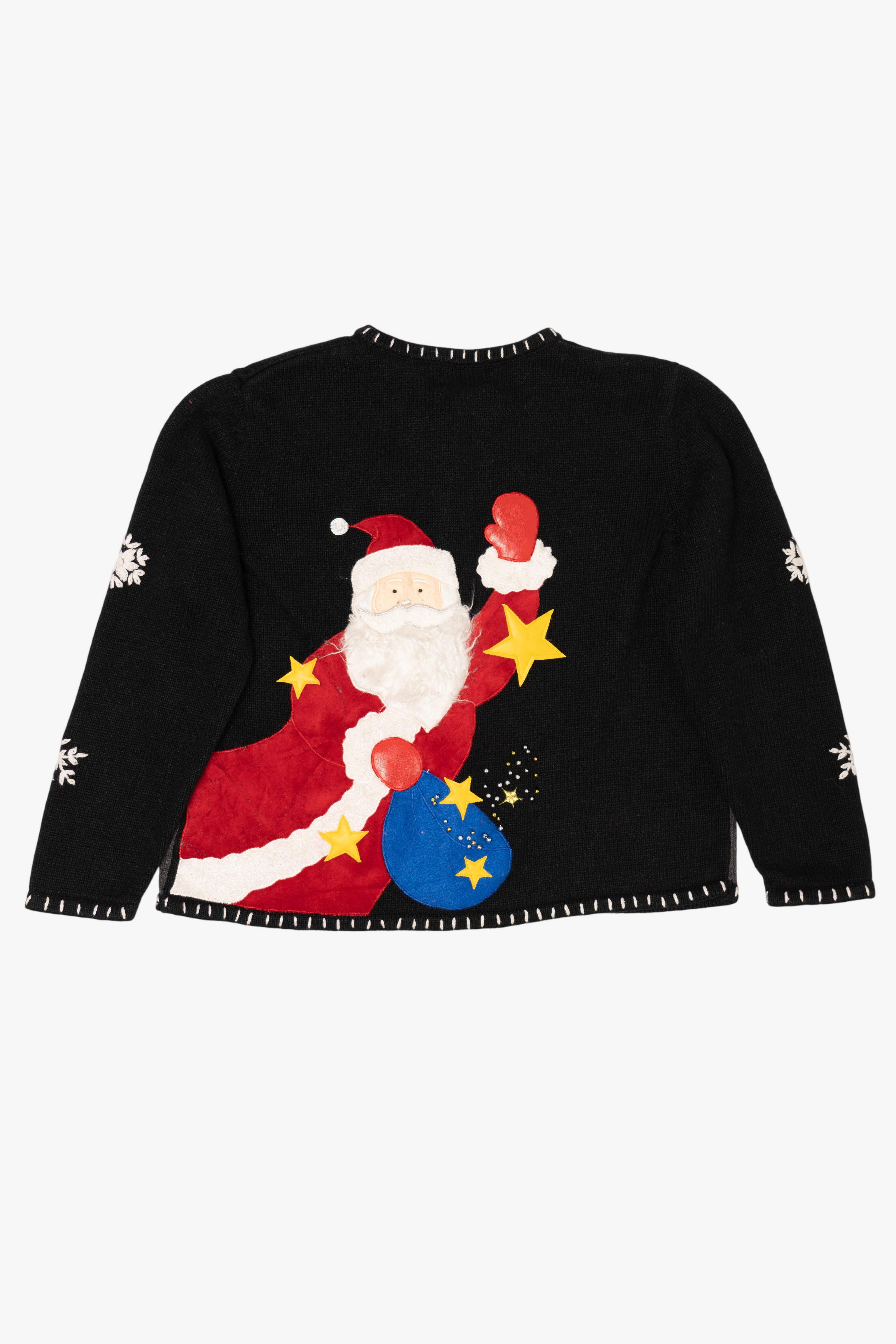 Vintage Black Designers Originals Studio Santa Christmas Cardigan (2000s)