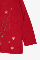 Vintage Red Star Blue Originale Snowmen Ugly Christmas Cardigan (1990s)
