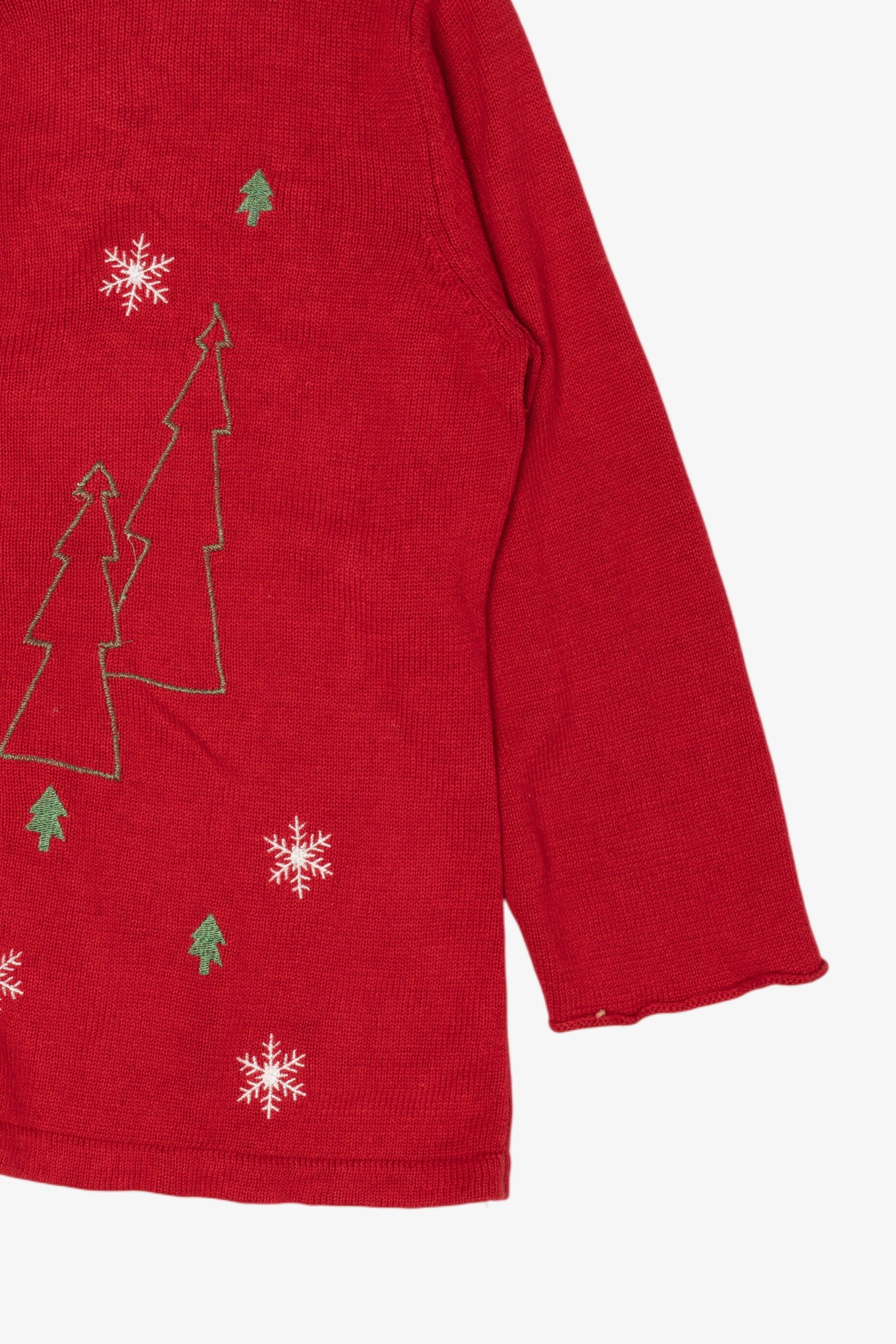 Vintage Red Star Blue Originale Snowmen Ugly Christmas Cardigan (1990s)
