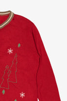 Vintage Red Star Blue Originale Snowmen Ugly Christmas Cardigan (1990s)