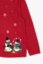 Vintage Lightweight Red Croft & Barrow Snowmen Ugly Christmas Cardigan (2000s)