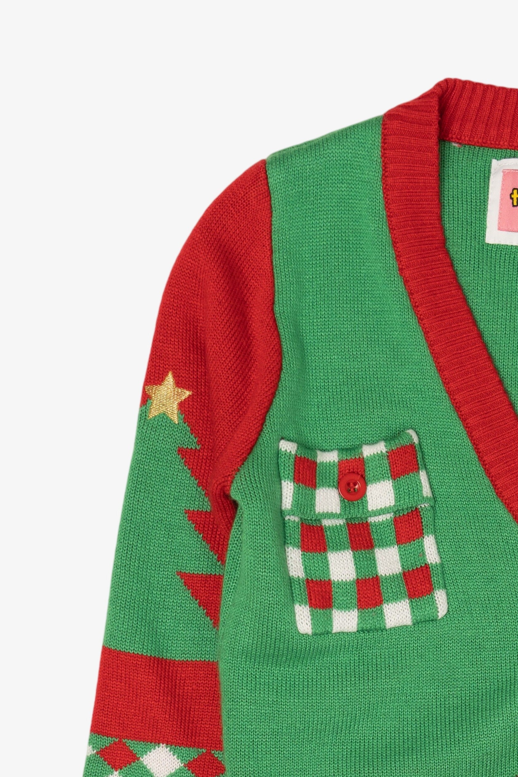 Green Santa Sloth Ugly Christmas Cardigan (2010s)