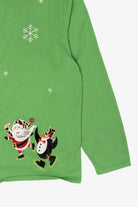 Vintage Lightweight Green Croft & Barrow Snowflakes Christmas Cardigan (2000s)