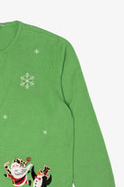 Vintage Lightweight Green Croft & Barrow Snowflakes Christmas Cardigan (2000s)