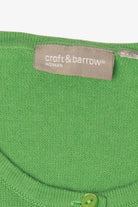 Vintage Lightweight Green Croft & Barrow Snowflakes Christmas Cardigan (2000s)