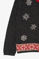 Vintage Hand Embroidered Croft & Barrow Snowflakes Ugly Christmas Cardigan (2000s)