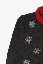 Vintage Hand Embroidered Croft & Barrow Snowflakes Ugly Christmas Cardigan (2000s)
