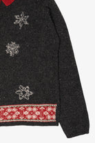Vintage Hand Embroidered Croft & Barrow Snowflakes Ugly Christmas Cardigan (2000s)