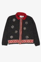Vintage Hand Embroidered Croft & Barrow Snowflakes Ugly Christmas Cardigan (2000s)