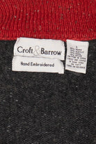 Vintage Hand Embroidered Croft & Barrow Snowflakes Ugly Christmas Cardigan (2000s)