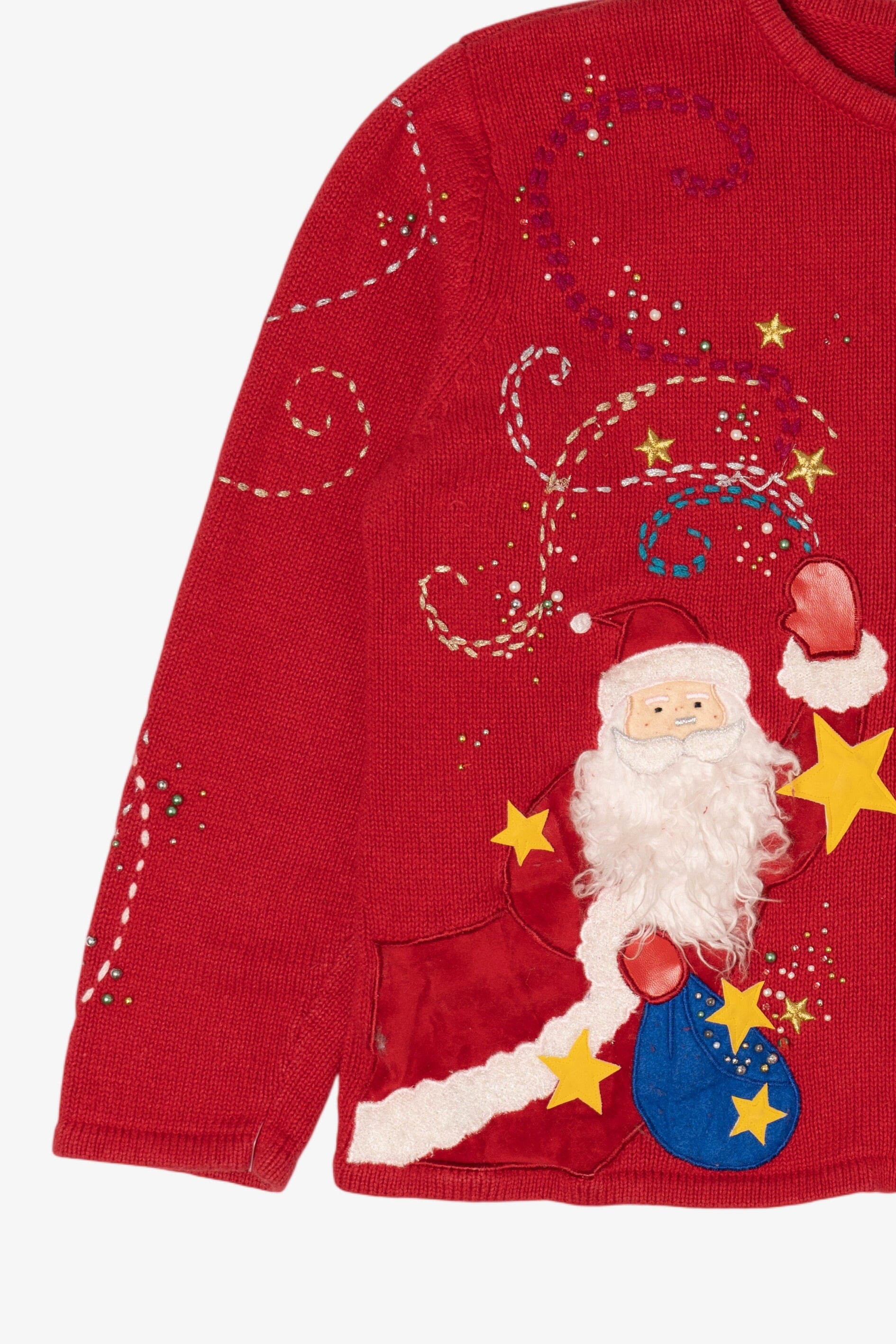 Vintage Red Designers Originals Studio Santa Ugly Christmas Cardigan (2000s)