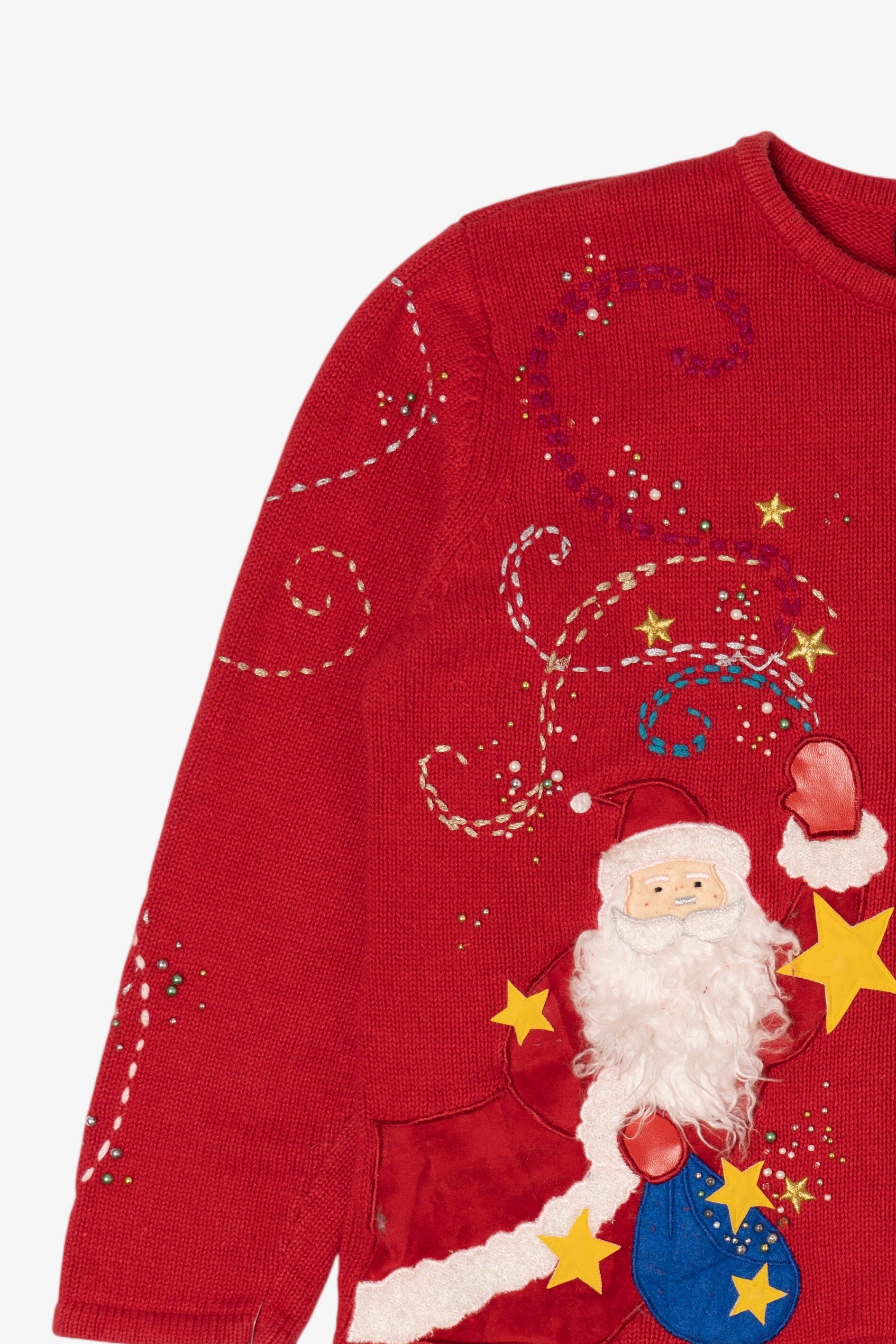 Vintage Red Designers Originals Studio Santa Ugly Christmas Cardigan (2000s)