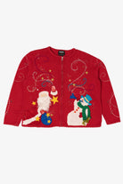 Vintage Red Designers Originals Studio Santa Ugly Christmas Cardigan (2000s)