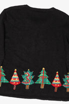 Vintage Black David Brooks Trees Ugly Christmas Cardigan (2000s)