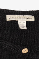 Vintage Black David Brooks Trees Ugly Christmas Cardigan (2000s)