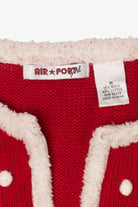 Kids Vintage Red Air Port Snowmen Ugly Christmas Cardigan (2000s)