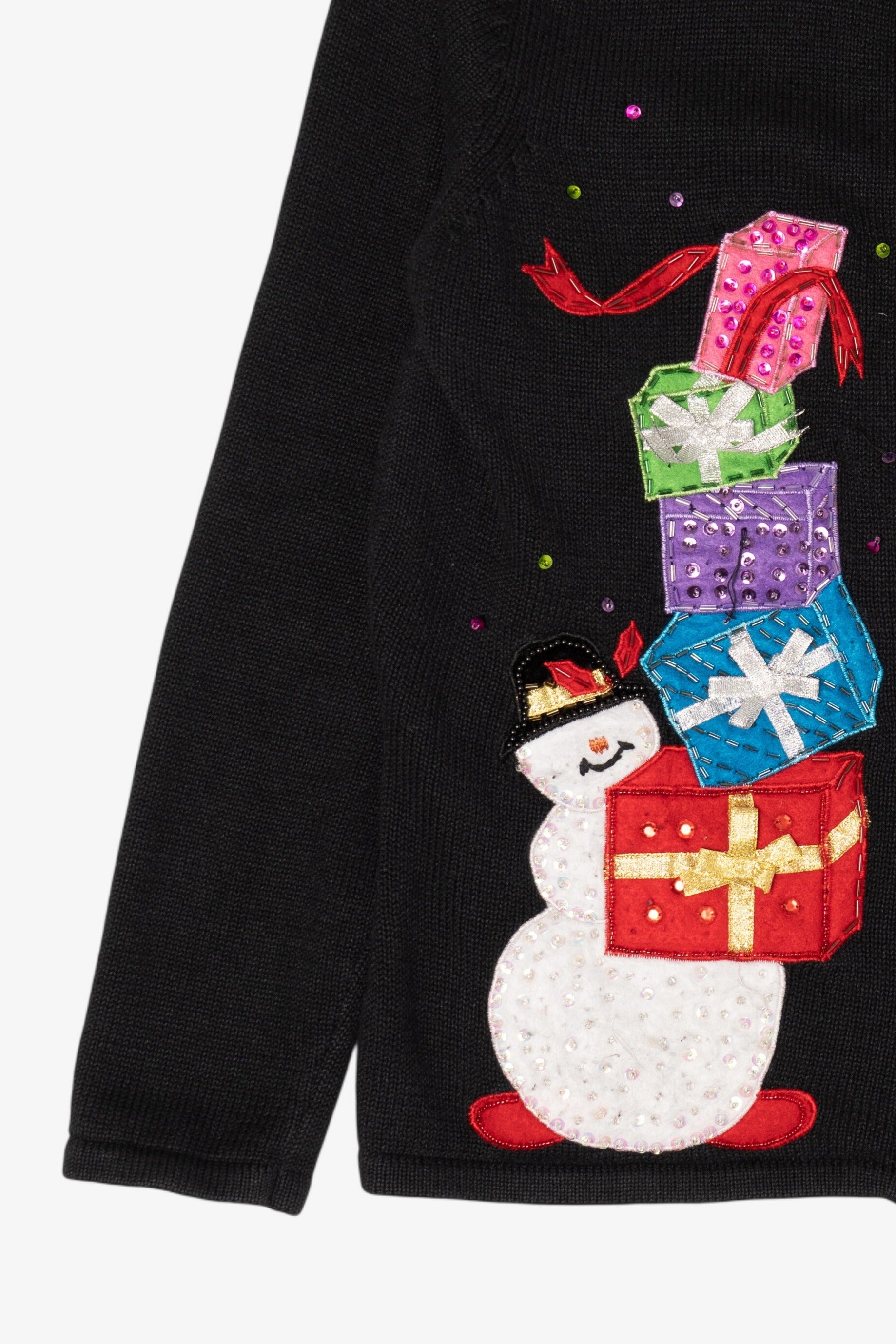 Vintage Black Tiara Presents Ugly Christmas Cardigan (2000s)