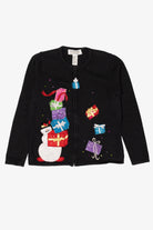 Vintage Black Tiara Presents Ugly Christmas Cardigan (2000s)