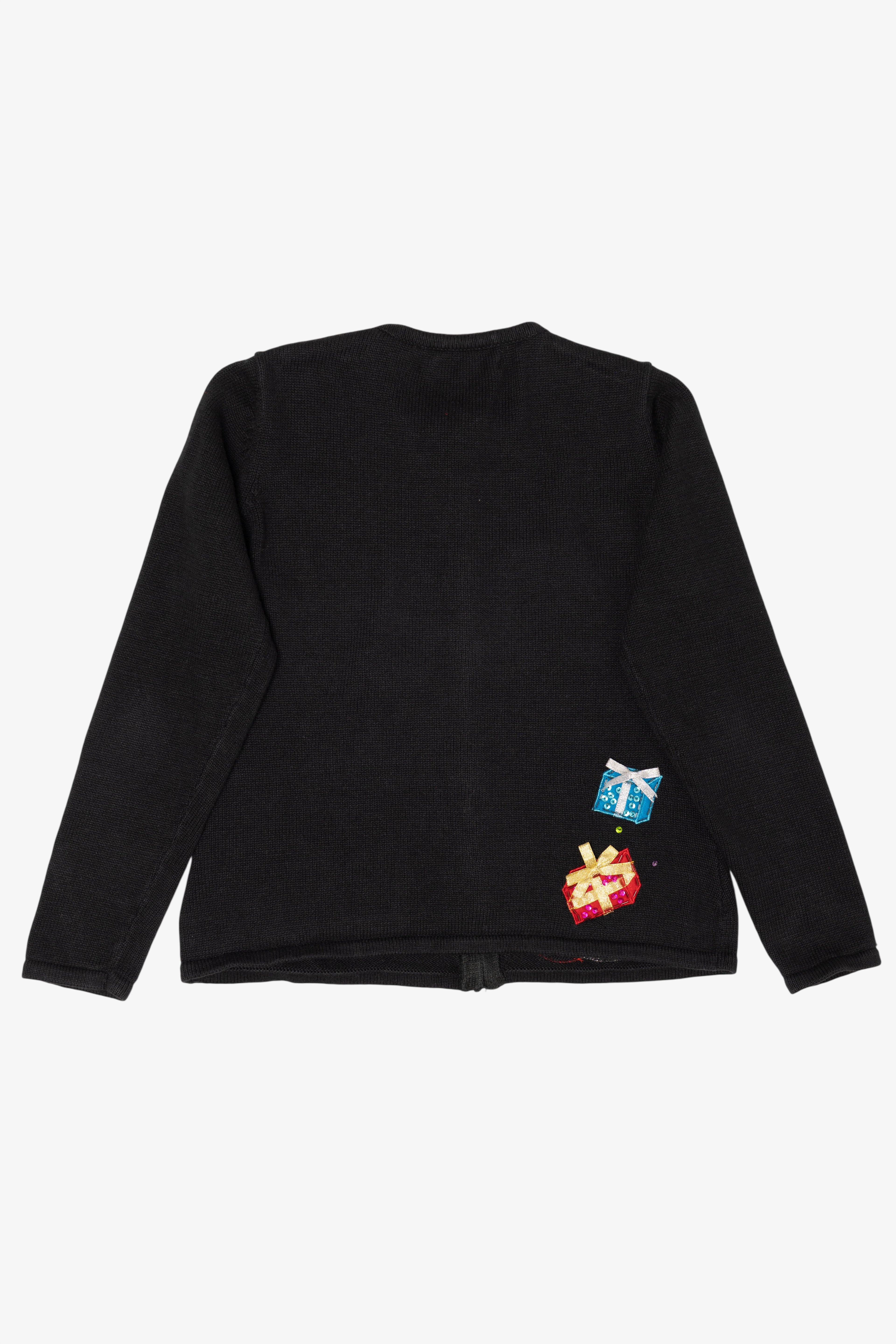Vintage Black Tiara Presents Ugly Christmas Cardigan (2000s)