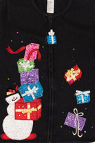 Vintage Black Tiara Presents Ugly Christmas Cardigan (2000s)