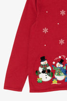 Vintage Lightweight Red Croft & Barrow Snowmen Ugly Christmas Cardigan (2000s)